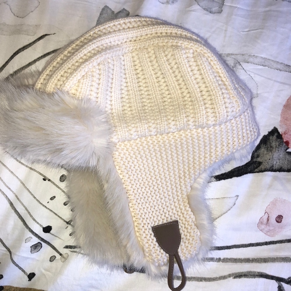 Fur lined knit hat